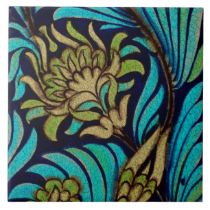 Replikat-Fliese im Jugendstil-Blumenmuster  Fliese