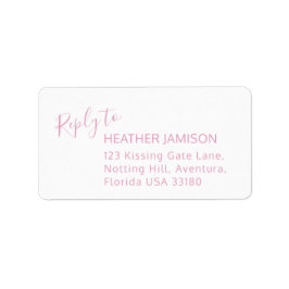 Replizieren Sie moderne, rosa weiße Hochzeitsmarke Adressaufkleber