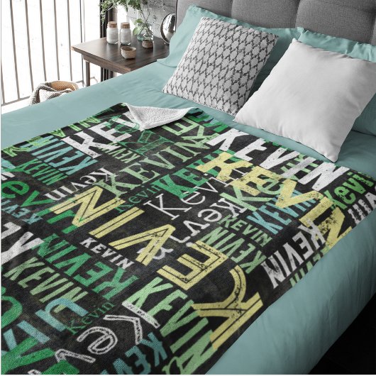 Replizieren von Namen im urbanen Stil schwarz Fleecedecke