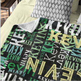 Replizieren von Namen im urbanen Stil schwarz Fleecedecke