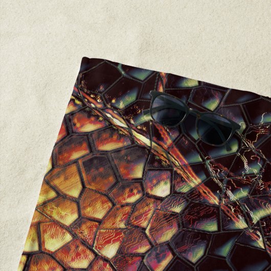 Replizierende Haut mit gelblichen und dunklen Flec Strandtuch (Beispiel)