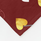 Replizierte Namen Initialen und Goldherzen dunkelr Fleecedecke (Ecke)