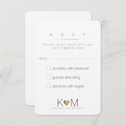 reply, respond rsvp classy wedding (Vorne/Hinten)