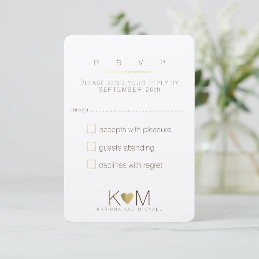 reply, respond rsvp classy wedding (Stehend Vorderseite)