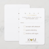 reply, respond rsvp classy wedding karte (Vorne/Hinten)
