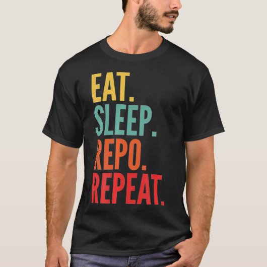 Repo Krypto essen Schlafresektion Wiederholung T-Shirt (Vorderseite)