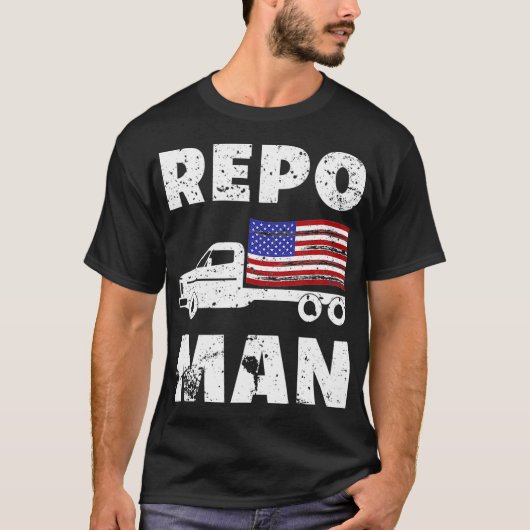 Repo Man Patriotic Flag and Flatbed T-Shirt (Vorderseite)