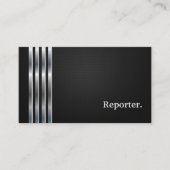 Reporter Beruflich Black Silver Visitenkarte (Vorderseite)