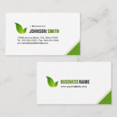 Reporter - Elegant Modern Green Visitenkarte (Vorne/Hinten)
