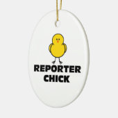 Reporter-Küken Keramik Ornament (Links)