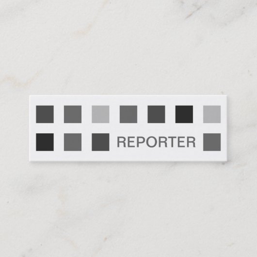 REPORTER (Mod-Quadrate) Mini Visitenkarte (Vorderseite)