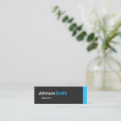 Reporter - Personal Aqua Blue Mini Visitenkarte (Stehend Vorderseite)