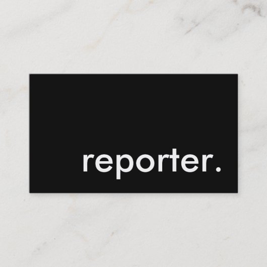 Reporter. Visitenkarte (Vorderseite)