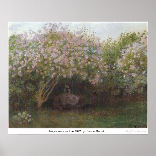 Repos sous les lilas 1872 von Claude Monet Poster (Vorne)