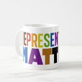 Repräsentation zählt Regenbogen Vielfalt Kaffeetasse (Vorderseite Links)