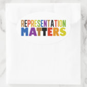 Representation Matters Rainbow Diversity Ovaler Aufkleber (Tasche)