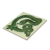 Repro 1880s De Morgan Green Schlange mit Apple Fliese (Seite)