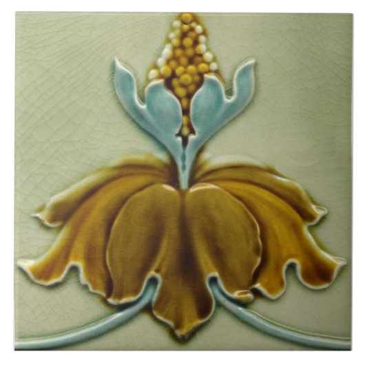 Repro 1900 Art Nouveau Floral Border Fliese (Vorderseite)