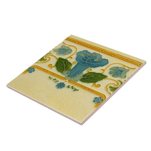 Repro 1900 Pilkington Straight Border Art Nouveau Fliese (Seite)