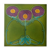 Repro Antillen Marsden Art Nouveau Lila Flora Fliese (Vorderseite)
