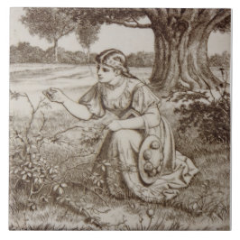 Repro Antique 1880s Minton Sepia Country Life Fliese