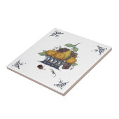 Repro Antique Delft Fruit Basket auf weißem Tile Fliese (Seite)