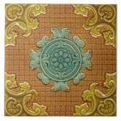 Repro Antique Godwin Hewitt Molded Majolica Fliese (Vorderseite)