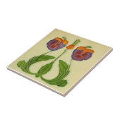Repro Antiquitäten Jugendstil Flora Stiefmütterche Fliese (Seite)
