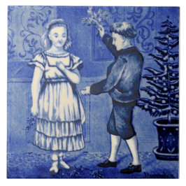 Repro Antiquitätenkalender Wedgwood Blue Dezember  Fliese