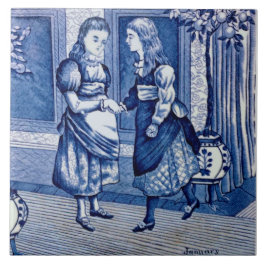 Repro Antiquitätenkalender Wedgwood Blue Januar Ka Fliese