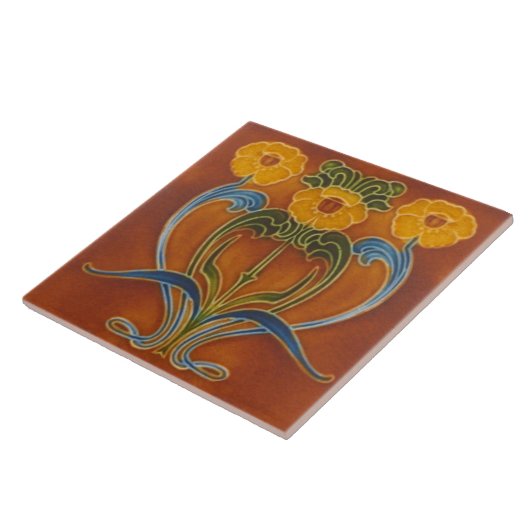 Repro Art Nouveau Herbstfarben Floral Fliese (Seite)