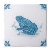 Repro Blue und White Frog Delft Fliese (Vorderseite)