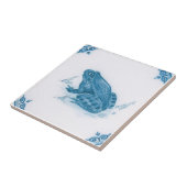 Repro Blue und White Frog Delft Fliese (Seite)