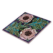 Repro Bright Handgemalt De Morgan Rose & Trellis Fliese (Seite)