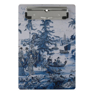 Repro Chinoiserie Delft Blau- und Weißfliese Mini Klemmbrett