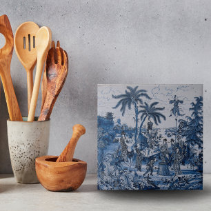 Repro Chinoiserie  Delft Blau-Weiß-Fliese Fliese