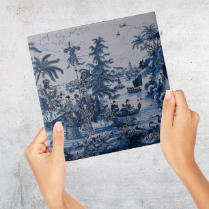 Repro Chinoiserie Delft Blau-Weiß-Fliese Fliese