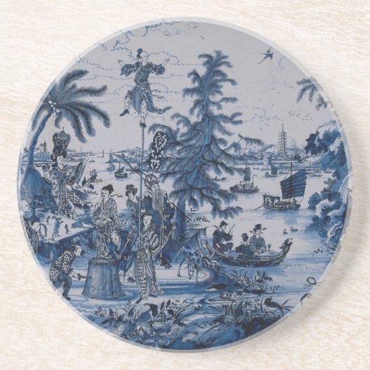 Repro Chinoiserie Delft Blue und White Getränkeuntersetzer (Vorne)