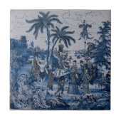 Repro Chinoiserie Delft Blue und White Tile Fliese (Vorderseite)