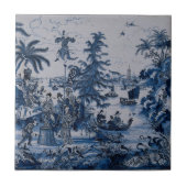 Repro Chinoiserie Delft Blue und White Tile Fliese (Vorderseite)