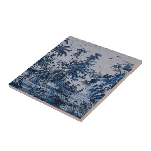 Repro Chinoiserie Delft Blue und White Tile Fliese (Seite)