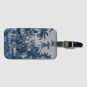 Repro Chinoiserie Delft Blue und White Tile Gepäckanhänger (Vorderseite (Horizontal))