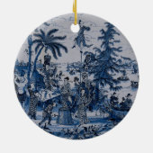 Repro Chinoiserie Delft Blue und White Tile Keramik Ornament (Hinten)