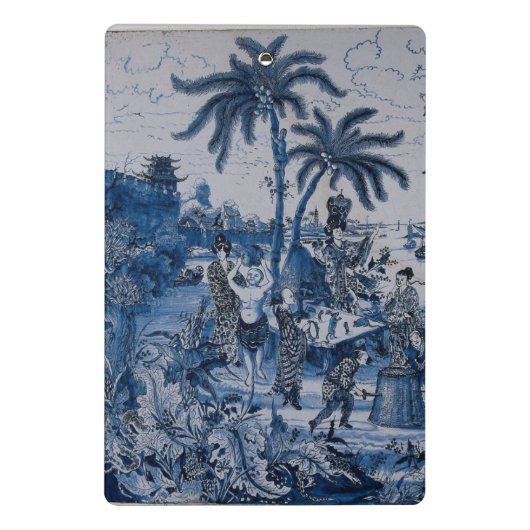 Repro Chinoiserie Delft Blue und White Tile Mini Klemmbrett (Rückseite)
