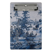 Repro Chinoiserie Delft Blue und White Tile Mini Klemmbrett (Vorderseite)