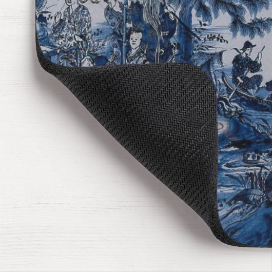 Repro Chinoiserie Delft Blue und White Tile Mousepad (Ecke)