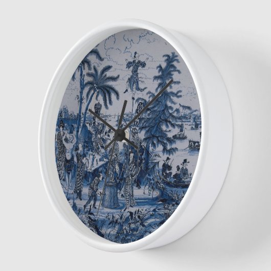 Repro Chinoiserie Delft Blue und White Tile Uhr (Winkel)