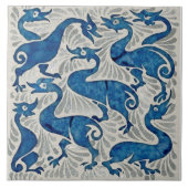 Repro De Morgan Enten in Blue & Silver in White Fliese (Vorderseite)