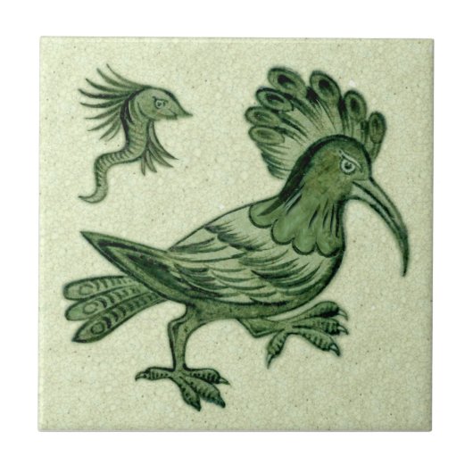 Repro de Morgan Green Hoopote Bird Keramik Tile Fliese (Vorderseite)