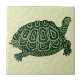 Repro de Morgan Green Tortoise Turtle Keramik Tile Fliese (Vorderseite)
